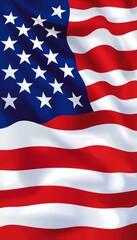 Obraz premium American Flag Waving. Bright and Bold Vector Illustration of the Symbol of Patriotism.