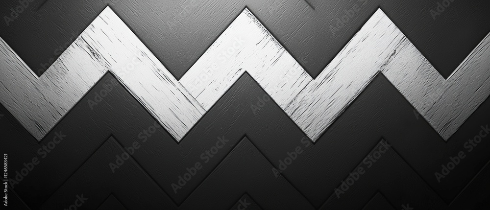 Poster black and white zigzag pattern abstract background for creative design and artistic projects