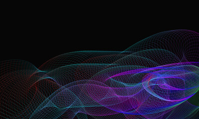 Fototapeta premium A background of many smooth wavy lines creating an abstract dynamic pattern. Modern design with waves and harmonious colors for any projects