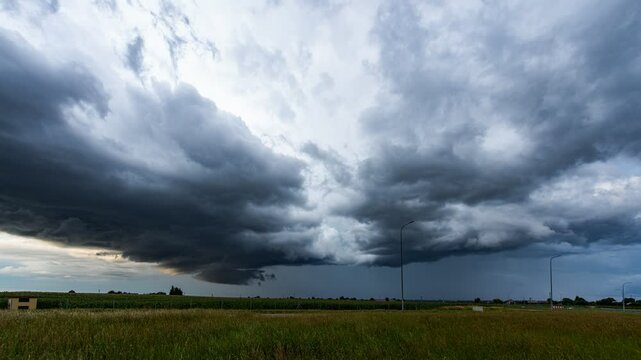 A timelapse showing the condensation of a storm cloud and its movement.