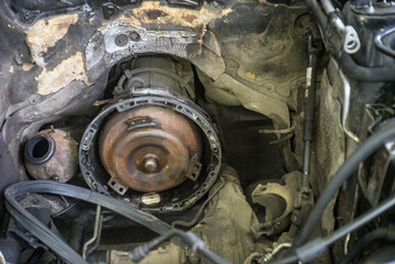 Fototapeta premium car with removed engine