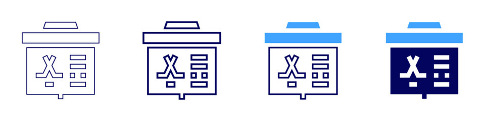 Fototapeta premium Speech preparation icon in 4 different styles. Thin Line, Line, Bold Line, Duotone. Duotone style. Editable stroke