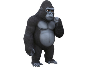 Naklejka premium Contemplative Gorilla 3D Rendering