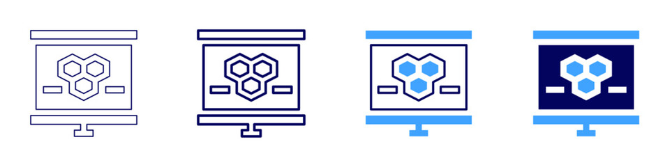 Visual slides design icon in 4 different styles. Thin Line, Line, Bold Line, Duotone. Duotone style. Editable stroke