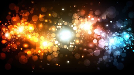 Obraz premium Vibrant Colorful Background with Bright Lights and Bokeh Effects for Creative Projects and Design