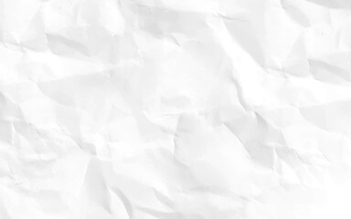 Paper texture Crumpled White. Clean white paper, wrinkled, abstract background Texture. Top view.