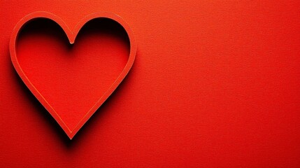 Obraz premium Heart Shape Cutout on Vibrant Red Background for Love Concept