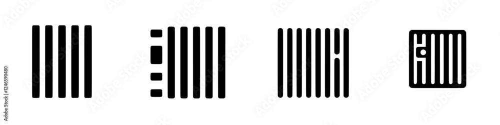 Poster different variations of barcodes illustrating unique designs and functionalities for product identif