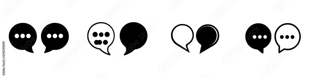 Poster different styles of speech bubbles showcasing various dialogue effects for graphic design and commun