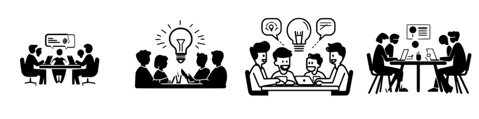 Groups collaborating in a modern workspace demonstrating teamwork and creativity during a brainstorming session