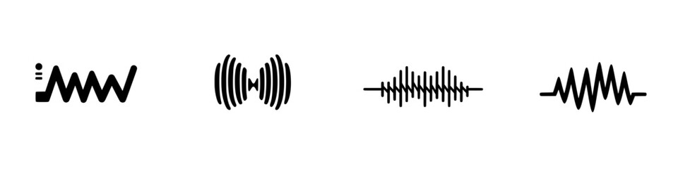Waveforms represent various sound patterns and frequencies in a digital format during a sound editing session