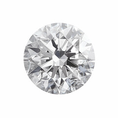 Round Brilliant Cut Diamond, High Quality Gemstone, Clear Facet, High Resolution Image, Precious Stone, Ideal for Jewelry Design, Showcase of Perfection