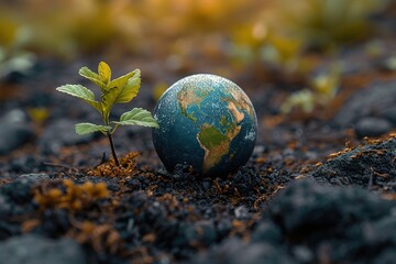 World environment and earth day concept with globe, nature and eco friendly environment