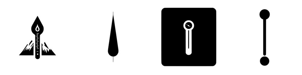 Various minimalist black and white symbols representing outdoor activities and environmental elements