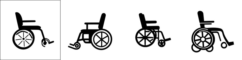 Different styles of wheelchair designs illustrating mobility solutions for individuals with disabilities