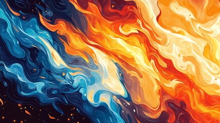Obraz premium Stunning glowing flames shaping captivating swirling designs glowing vibrantly over dark wallpaper
