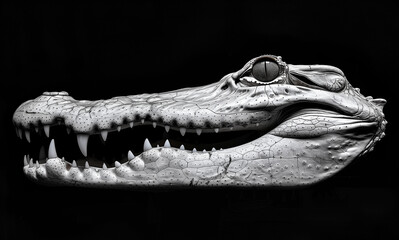 Fototapeta premium alligator iportrait n black and white