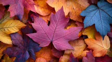 Fototapeta premium Vibrant autumn leaves covering the ground