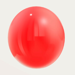 3d ball red illustraion bubble poster