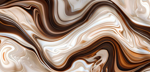 Abstrakcyjny marmurkowy wzór w odcieniach czekolady i śmietanki.