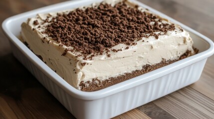 Creamy Tiramisu Dessert in Baking Dish