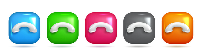 Colorful Vector 3D Phone Reject Symbol