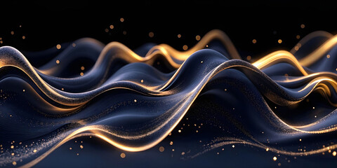 abstract glowing golden wave background