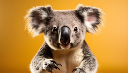 Fototapeta premium Koala Mid-Hop in a Professional Photography Studio – A Stunning Action Shot