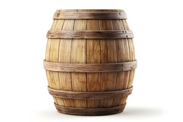 Aged Wooden Barrel: A rustic, aged wooden barrel stands on its own, showcasing its weathered texture and traditional craftsmanship.  The wood grain is visible, hinting at the stories held within.