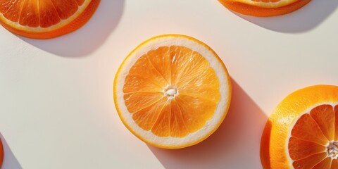 Juicy Orange Slice Vibrant Citrus Fruit Half Round Section Healthy Vitamin C Fresh Food Bright