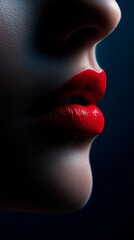 Crimson Lips: A Study in Light and Shadow