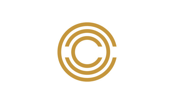 a graphic image with triple C theme, white background. vector graphic base.