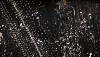 grunge scratched black texture with diagonal lines and abstract marks for industrial design and vintage graphic projects

