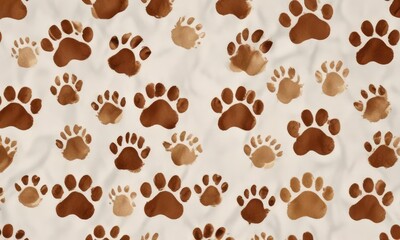 Obraz premium Set of seamless dog paw print patterns in various sizes, puppy, small
