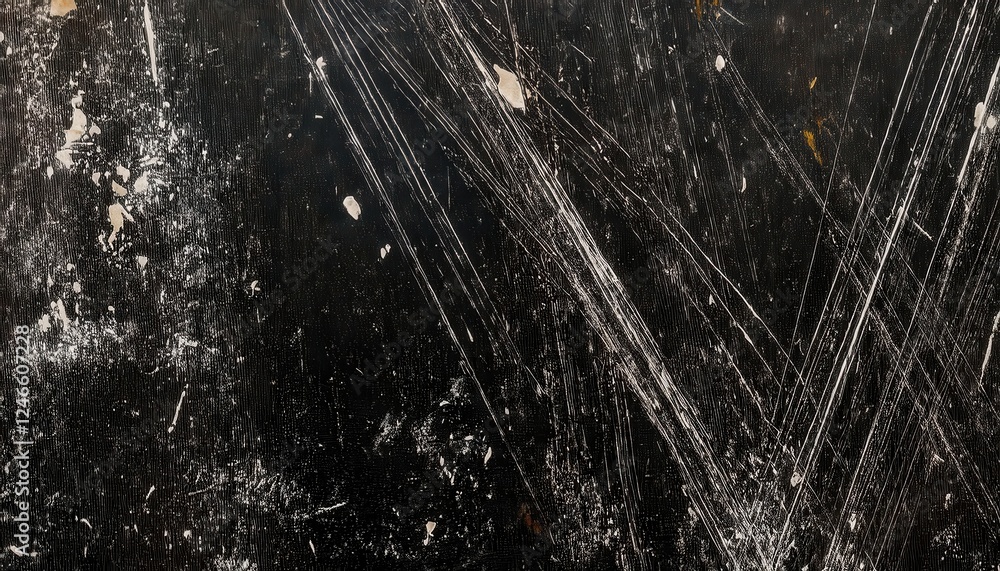 Aufkleber grunge scratched black texture with diagonal lines and abstract marks for industrial design and vintage graphic projects

