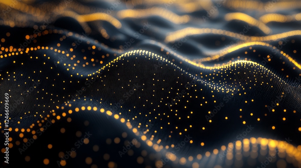 Poster elegant black and gold textured background with shimmering waves flowing calmly in a fluid artistic 