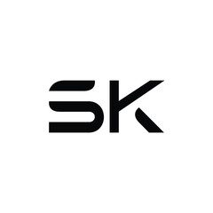 SK monogram logo design letter text name symbol monochrome logotype alphabet character simple logo