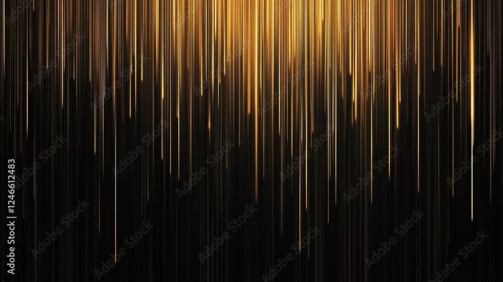 Poster elegant black and gold abstract design with vertical lines creating a luxurious atmosphere
