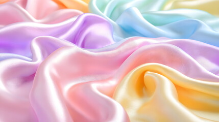Obraz premium Soft pastel silk fabric draped elegantly creating silky textures and gentle waves.