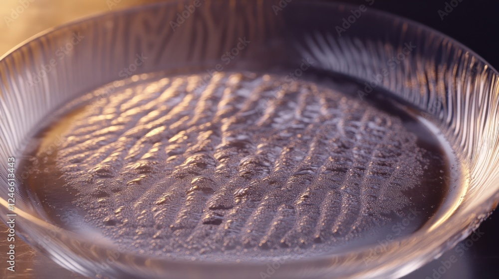 Poster abstract close-up of droplets on glass plate with unique pattern