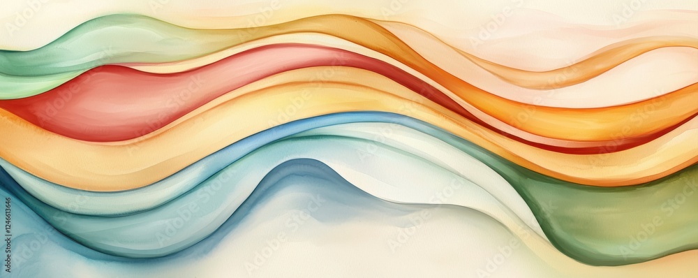 Aufkleber a vibrant, flowing abstract design featuring waves of color, creating a sense of movement and harmon