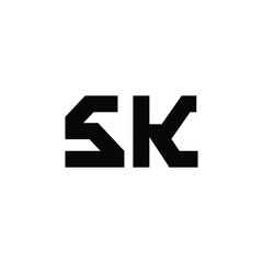 SK monogram logo design letter text name symbol monochrome logotype alphabet character simple logo
