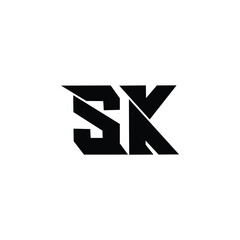 SK monogram logo design letter text name symbol monochrome logotype alphabet character simple logo