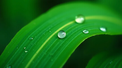 water drops on a leaf