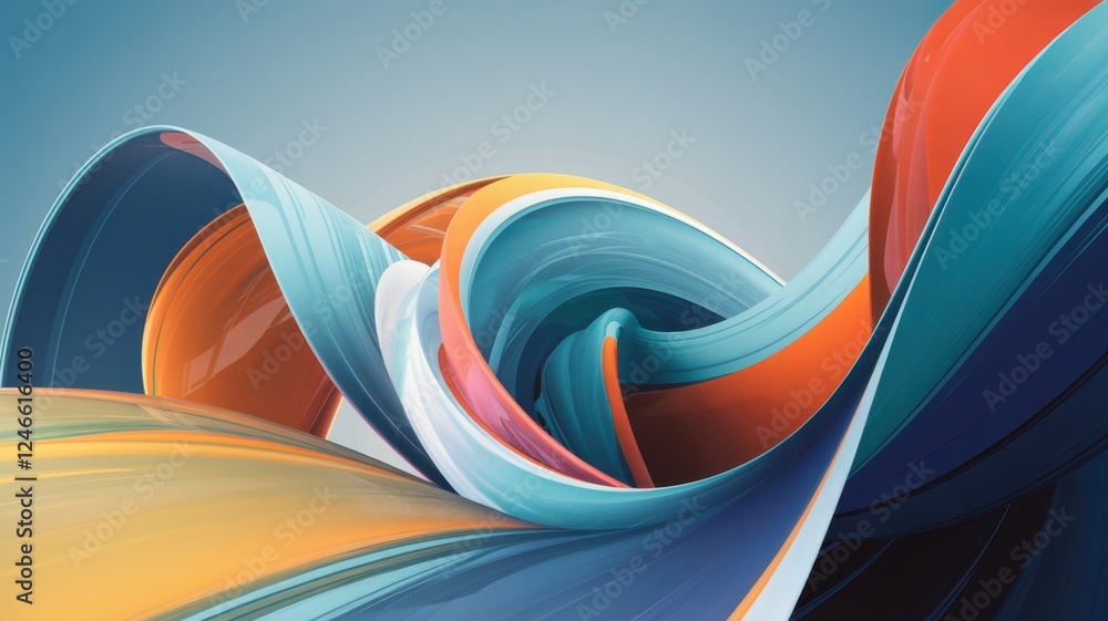 Aufkleber colorful abstract waves creating a dynamic and vibrant composition
