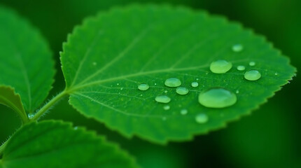 water drops on leaf