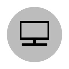 Technology monitor computer Tv or LCD black  line icon illustration for decoration pattern or creative idea	