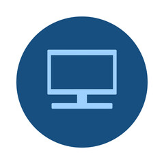 Technology monitor computer Tv or LCD blue line icon illustration for decoration pattern or creative idea	