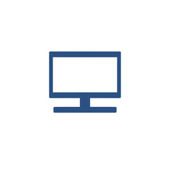 Technology monitor computer Tv or LCD blue line icon illustration for decoration pattern or creative idea	