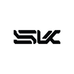 SK monogram logo design letter text name symbol monochrome logotype alphabet character simple logo